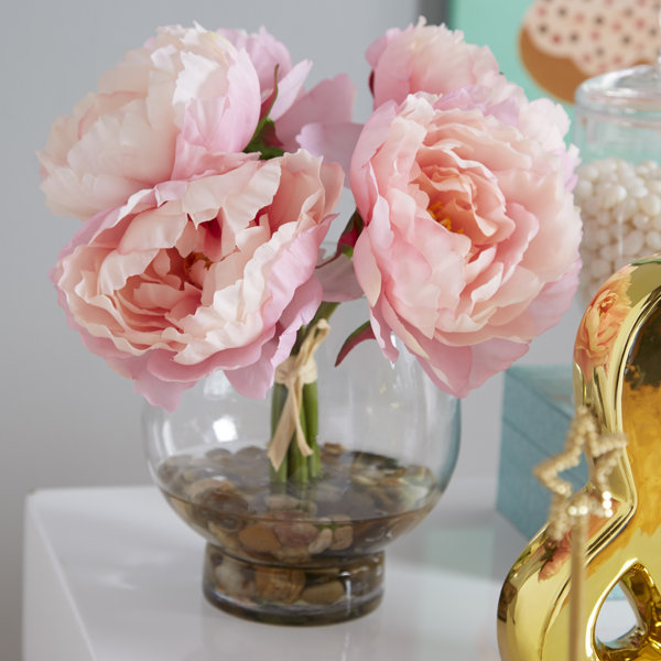 Etta Avenue™ Silk Peonies Arrangement in Vase & Reviews Wayfair Canada